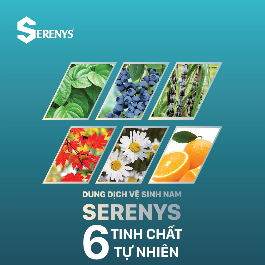 Dung dịch vệ sinh nam Serenys Aeon có thành phần vượt trội với 6 tinh chất tự nhiên
